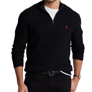 Ralph Lauren Men's Black Zip-Up Sweater